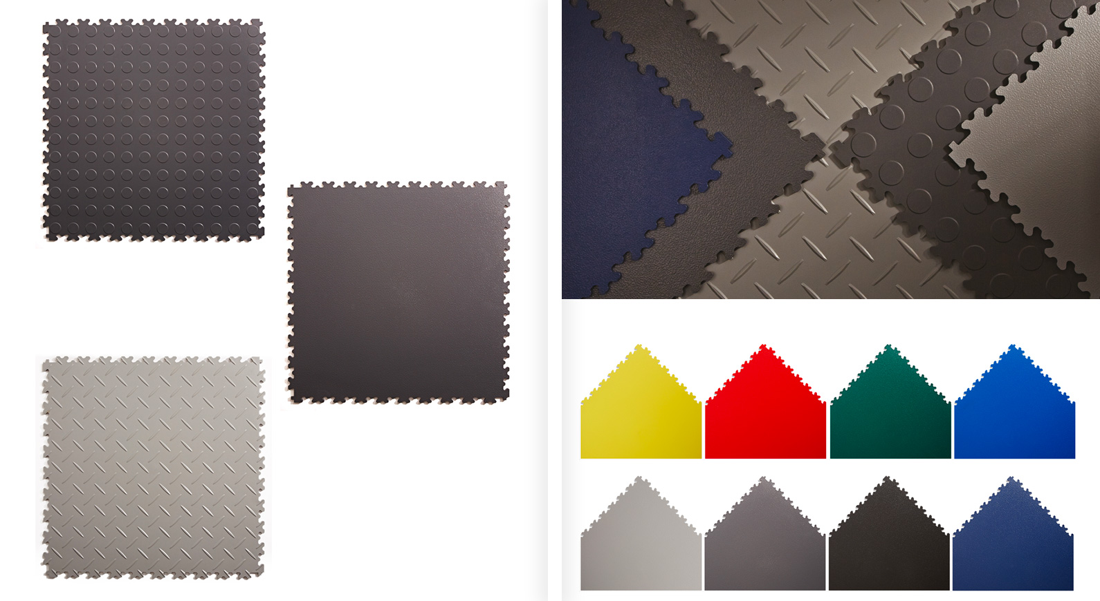 Weirys solid interlocking garage floor tile examples