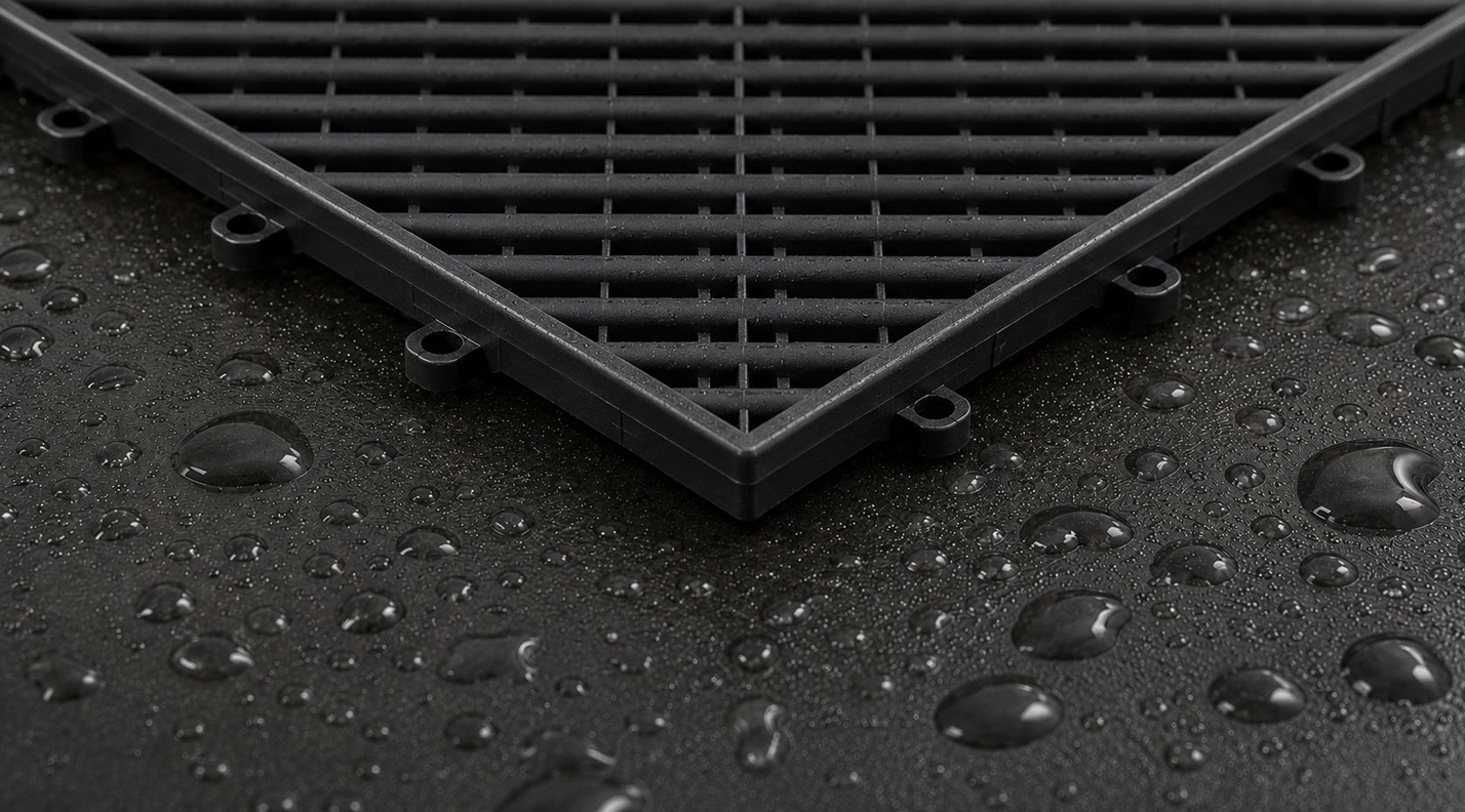 VentX™ floor tiles with water drainage detail